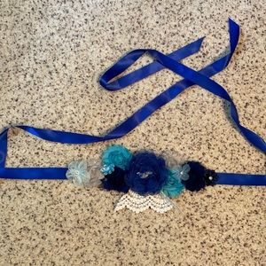 Flower ribbon maternity belly band